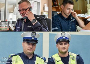 policjanci ruchu drogowego i dyżurni