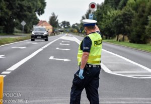 policjant zatrzymuje auto