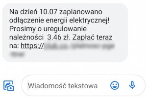 zrzut wiadomości z telefonu