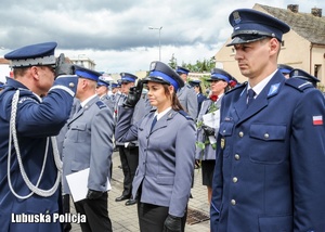 Wręczenie awansów policjantom podczas obchodów Święta Policji.