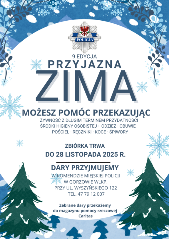 „Przyjazna zima” – zbiórka gorzowskich policjantów