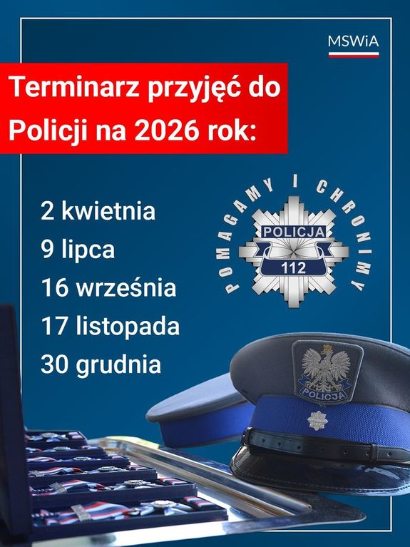 Terminy przyjęć do Policji na 2026 rok